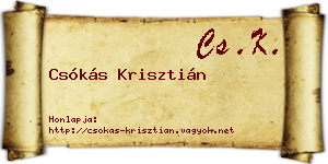 Csókás Krisztián névjegykártya